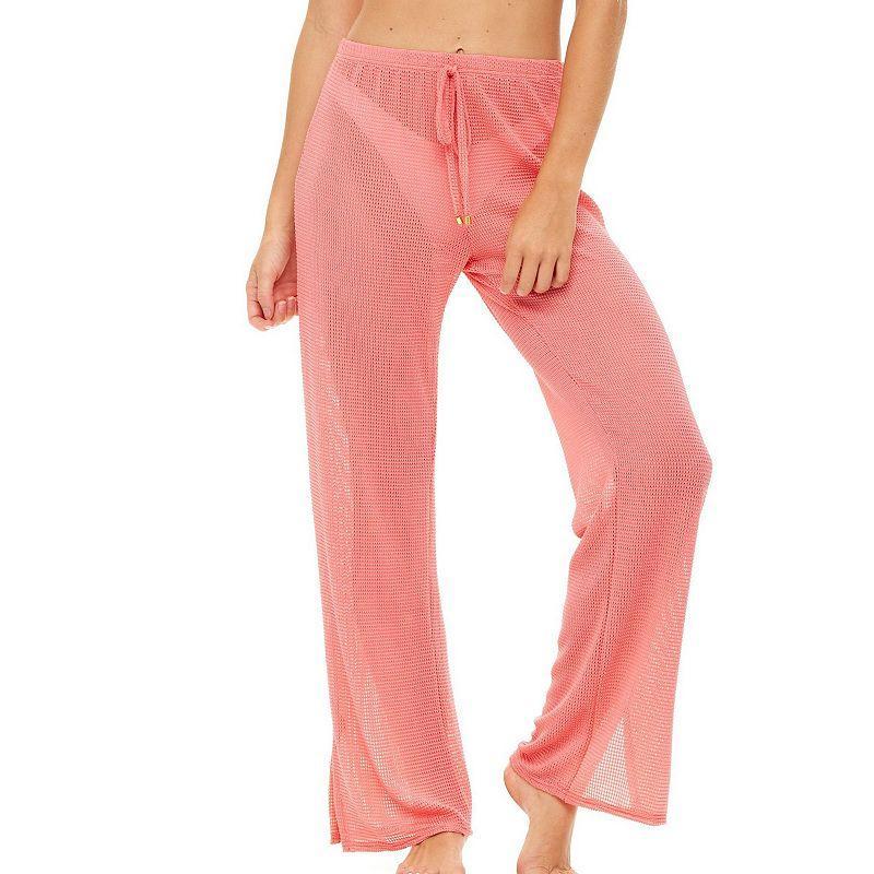 Womens Jordan Taylor Mesh Swim Cover-Up Pants Pink Product Image