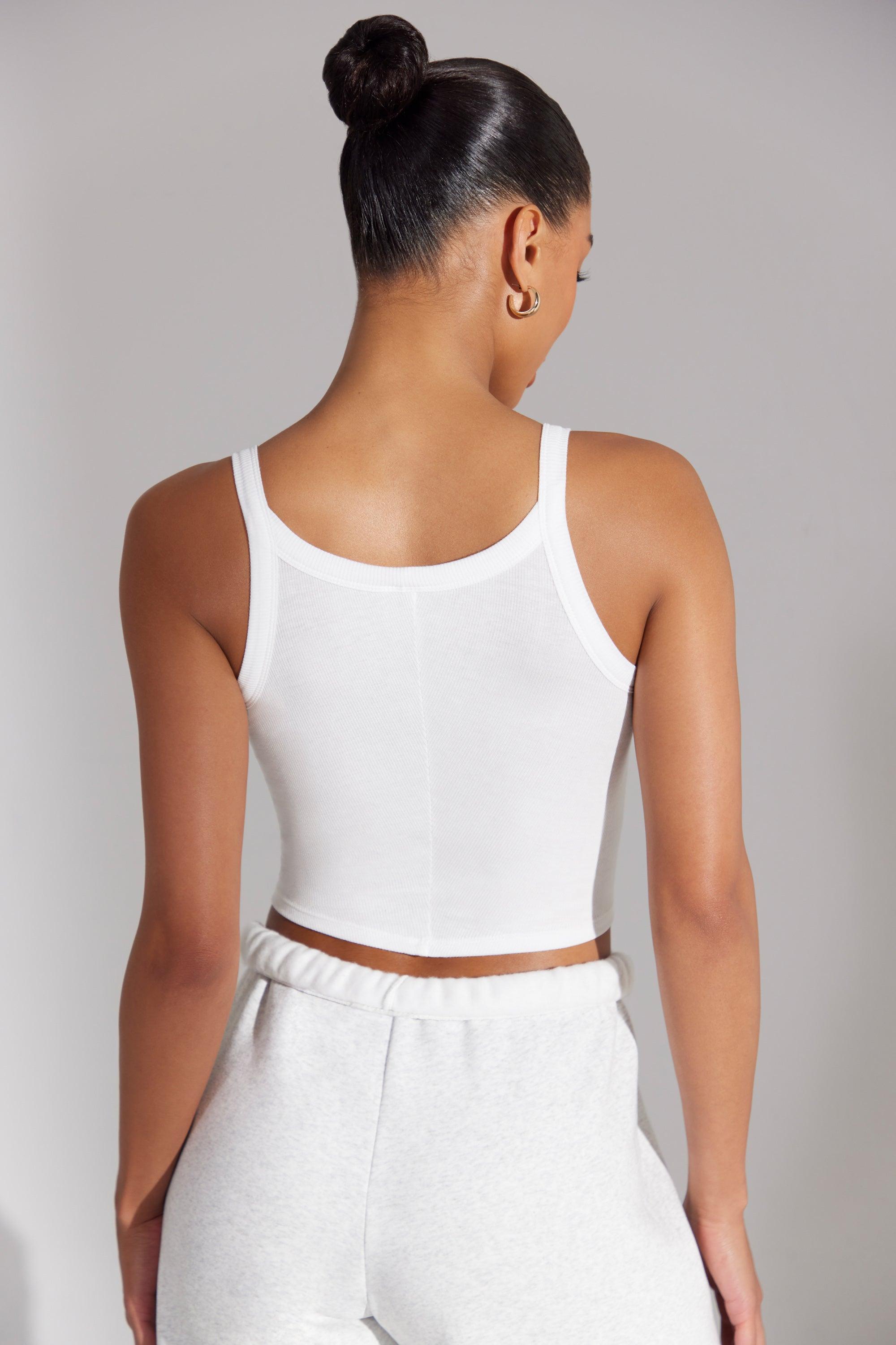 Soft Rib Tank Top in White Female Product Image