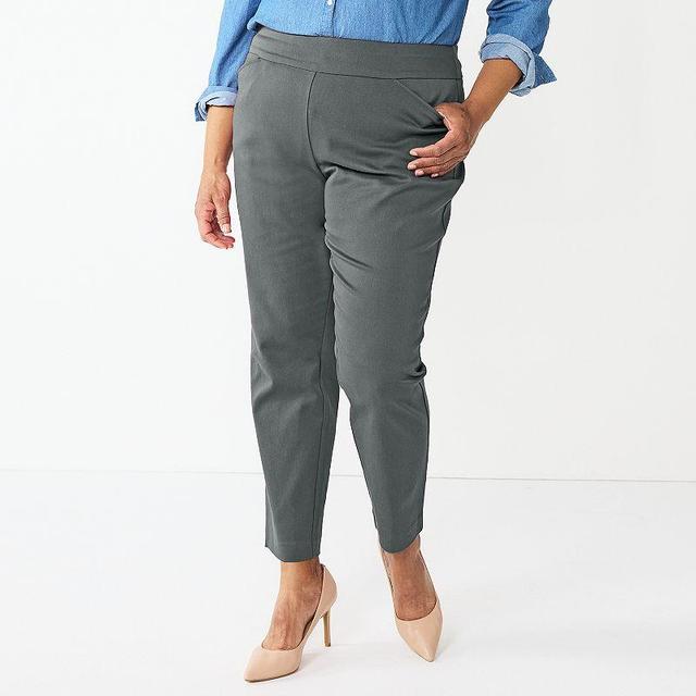 Plus Size Croft & Barrow Effortless Stretch Pull-On Straight-Leg Pants, Womens Product Image