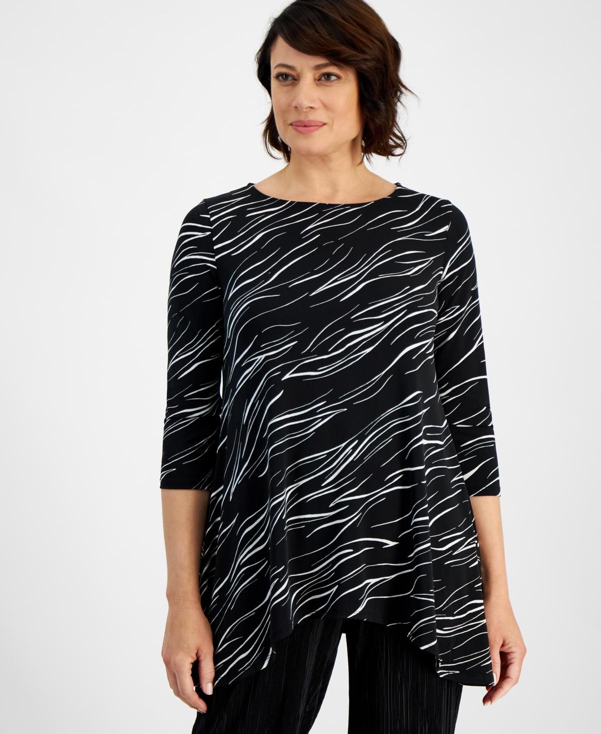 Jm Collection Womens Printed 3/4 Sleeve Swing Top, Created for Macys Product Image