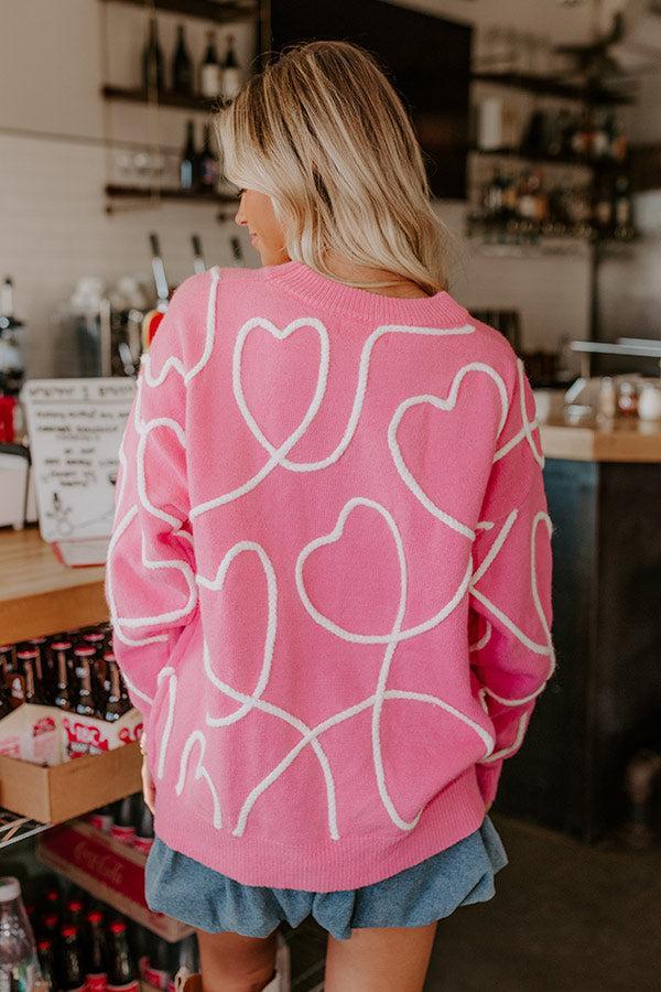 Candy Hearts Embroidered Knit Sweater Product Image