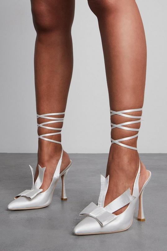 Bow Detail Strappy Lace Up Heels product image