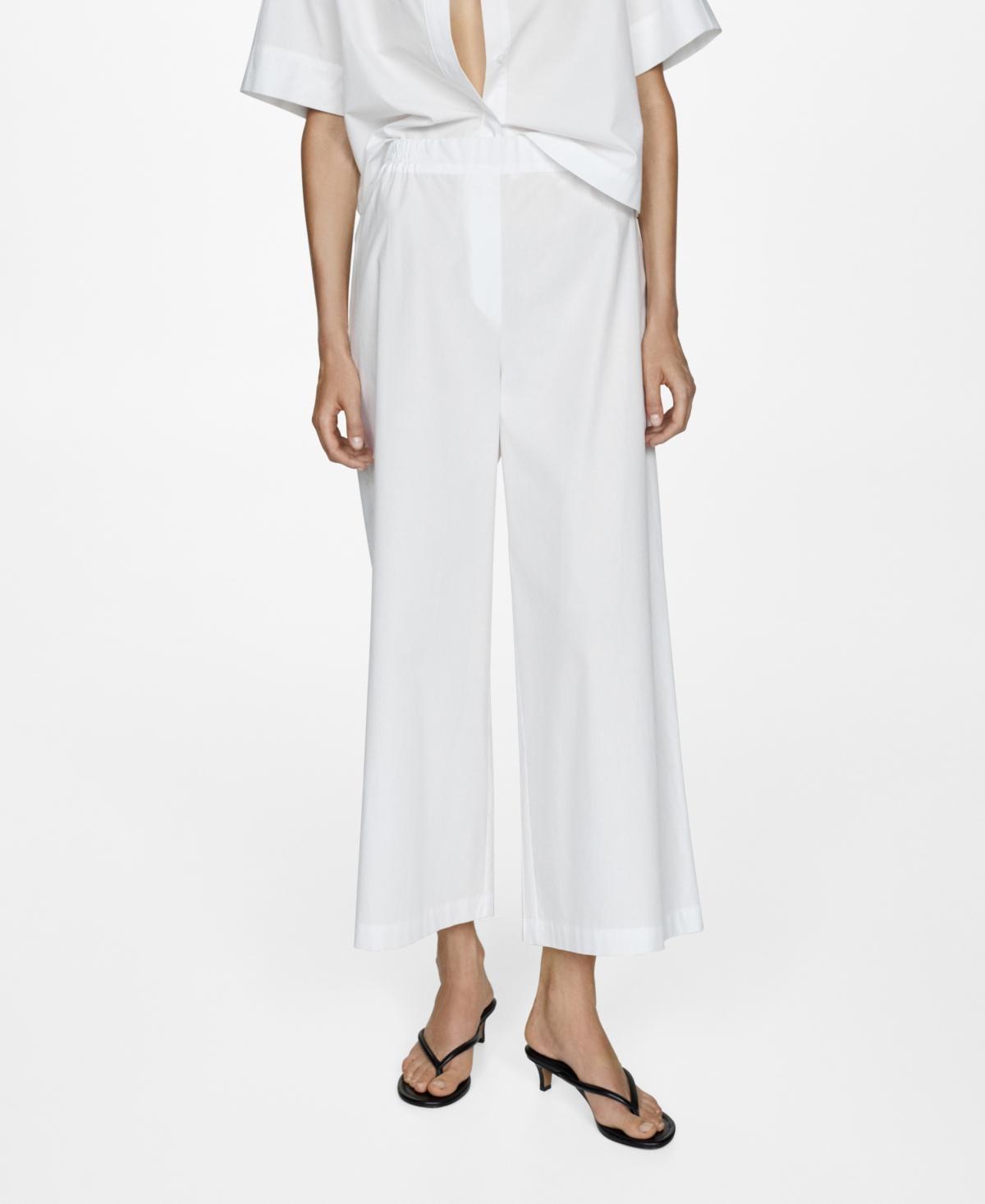 Women's Cotton Wide Leg Trousers Product Image