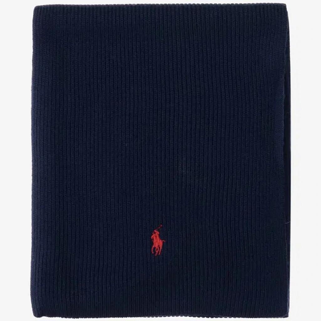 Wool Scarf With Logo In Blue Product Image