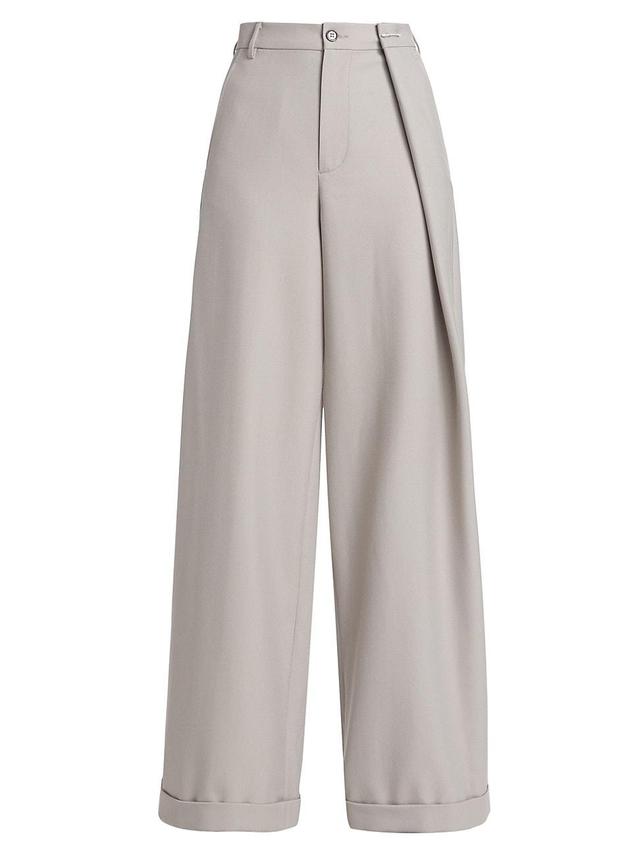 Womens Pleated Wide-Leg Pants Product Image