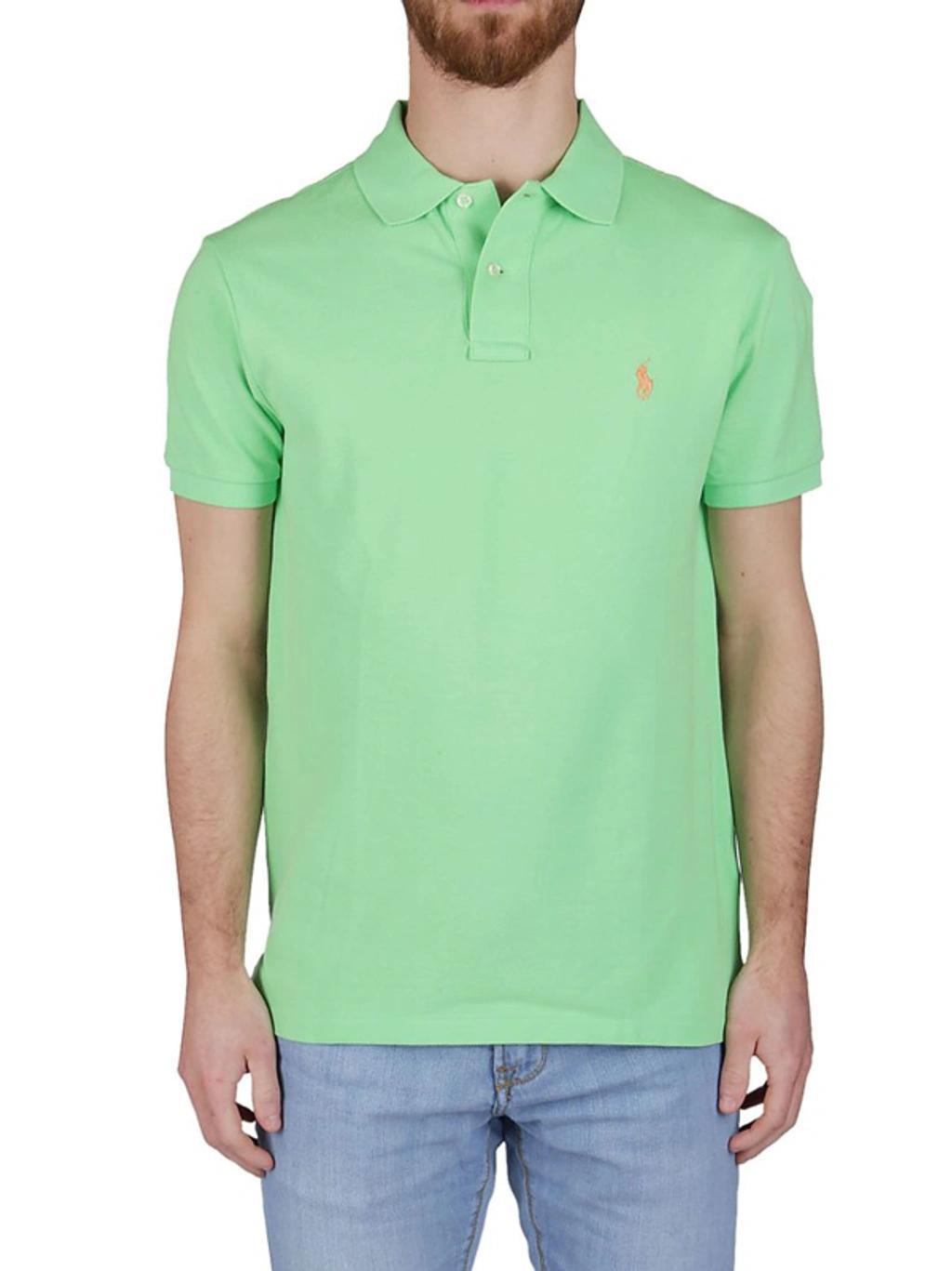 Slim Fit Cotton Polo Shirt Cruise Lime  In Green Product Image