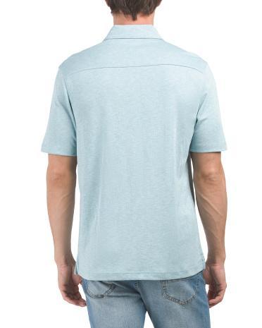 Melange Slub Polynosic Lux Polo T-shirt for Men | Polyester Product Image