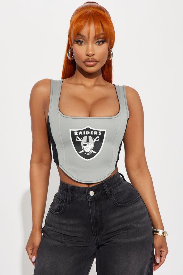 Raiders Halftime Show Corset Top - Black/Grey Product Image