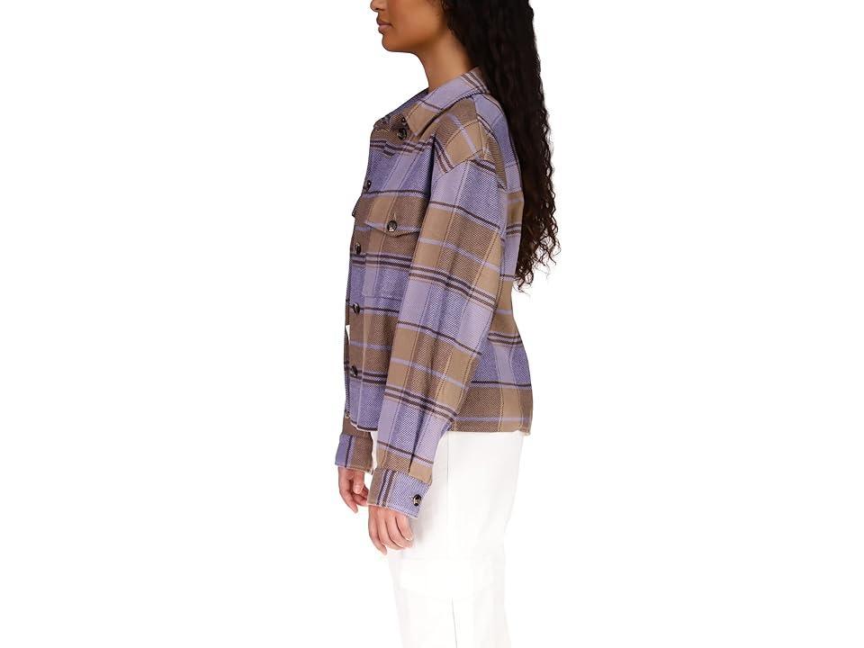 Sanctuary Startstruck Shacket (Violet Plaid) Women's Clothing Product Image