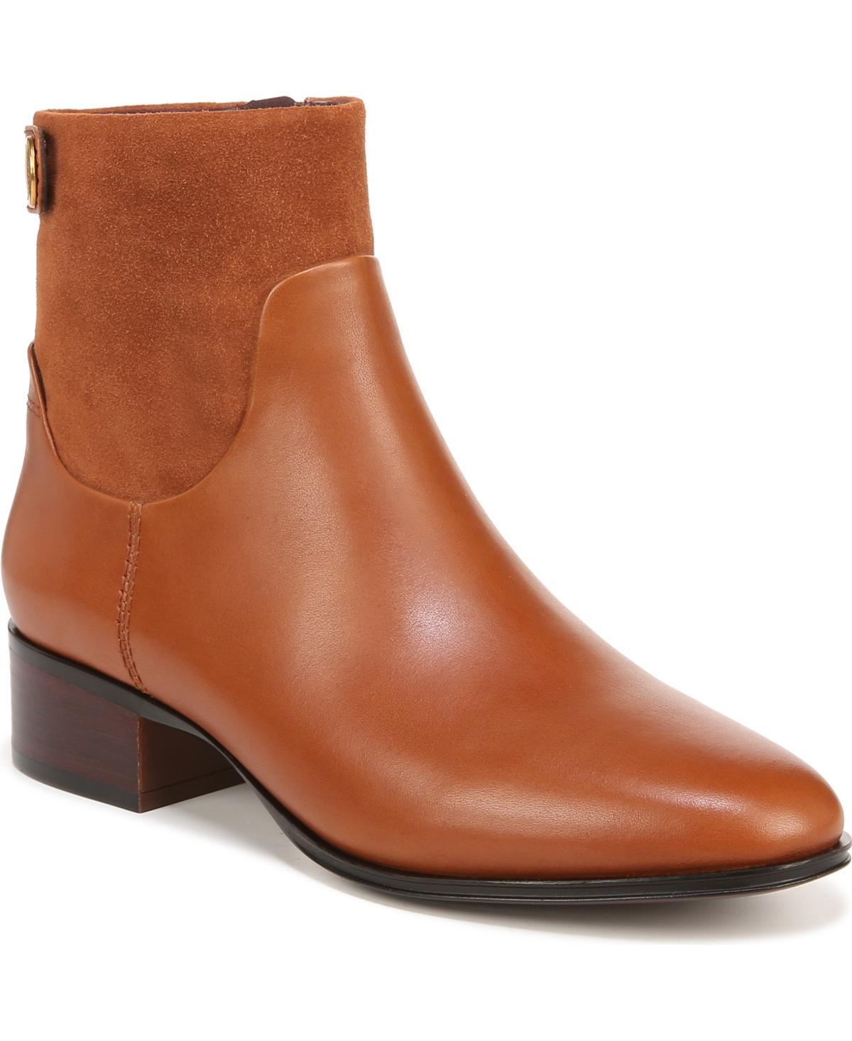 Franco Sarto Womens Jessica Stacked Heel Casual Booties - Brown Leather Product Image