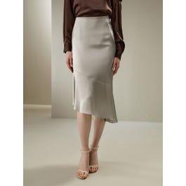 Silk Asymmetrical Fishtail Skirt Product Image