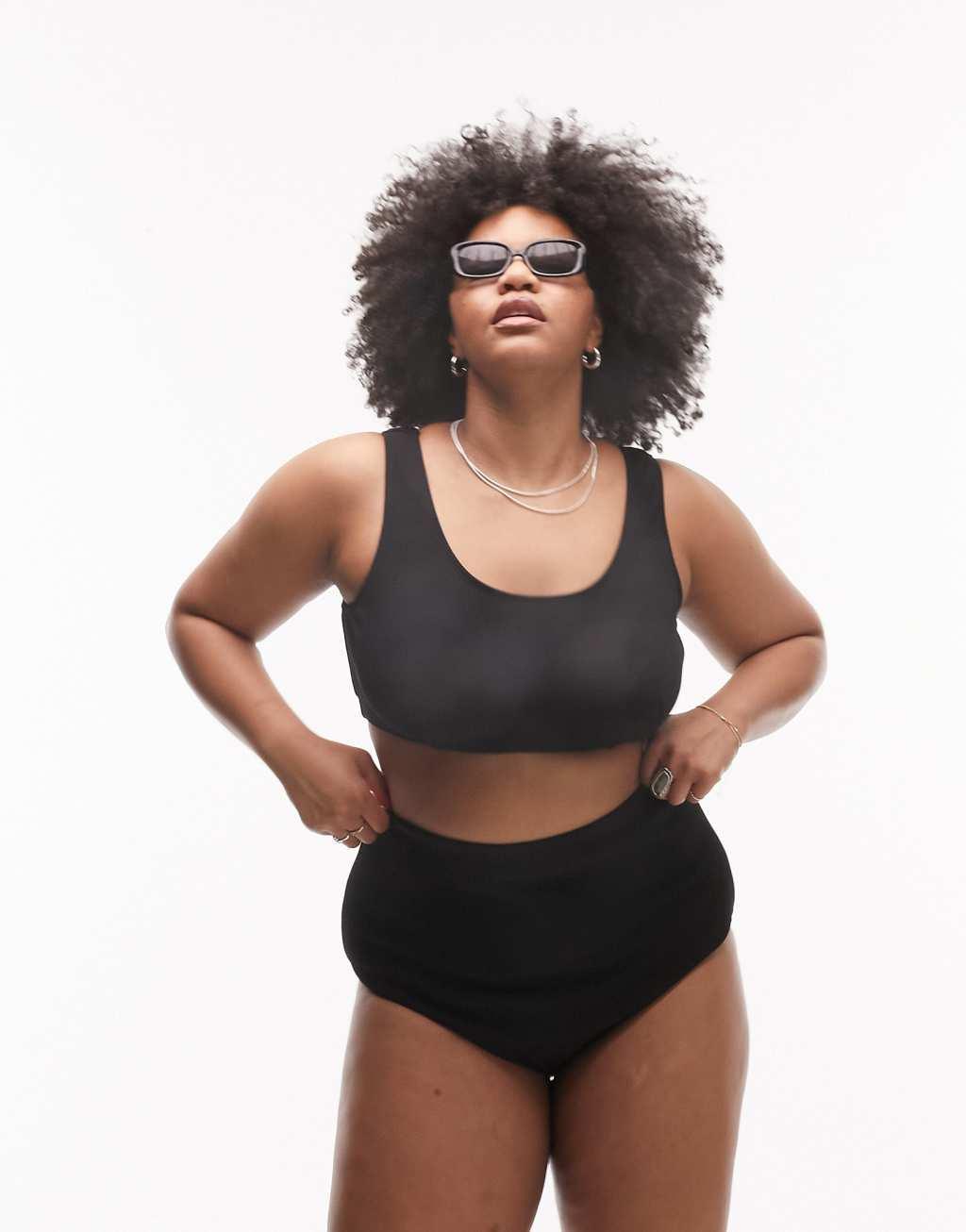 Topshop Curve rib crop bikini top Product Image