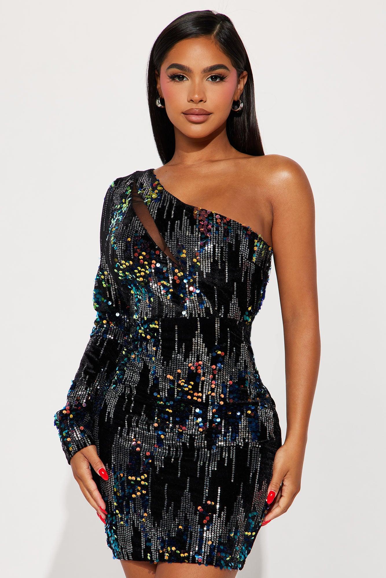 Paulina Sequin Mini Dress - Multi Color Product Image