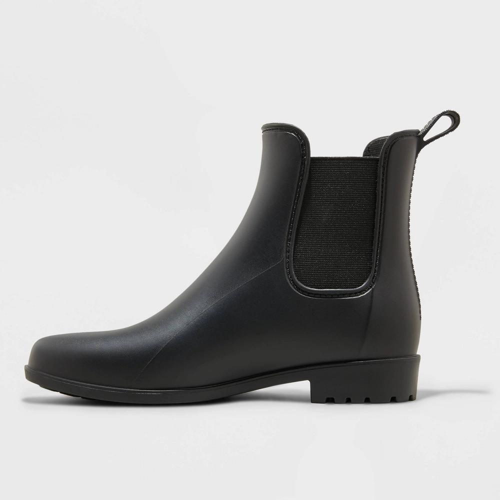 Womens Chelsea Rain Boots - A New Day Black 10 Product Image