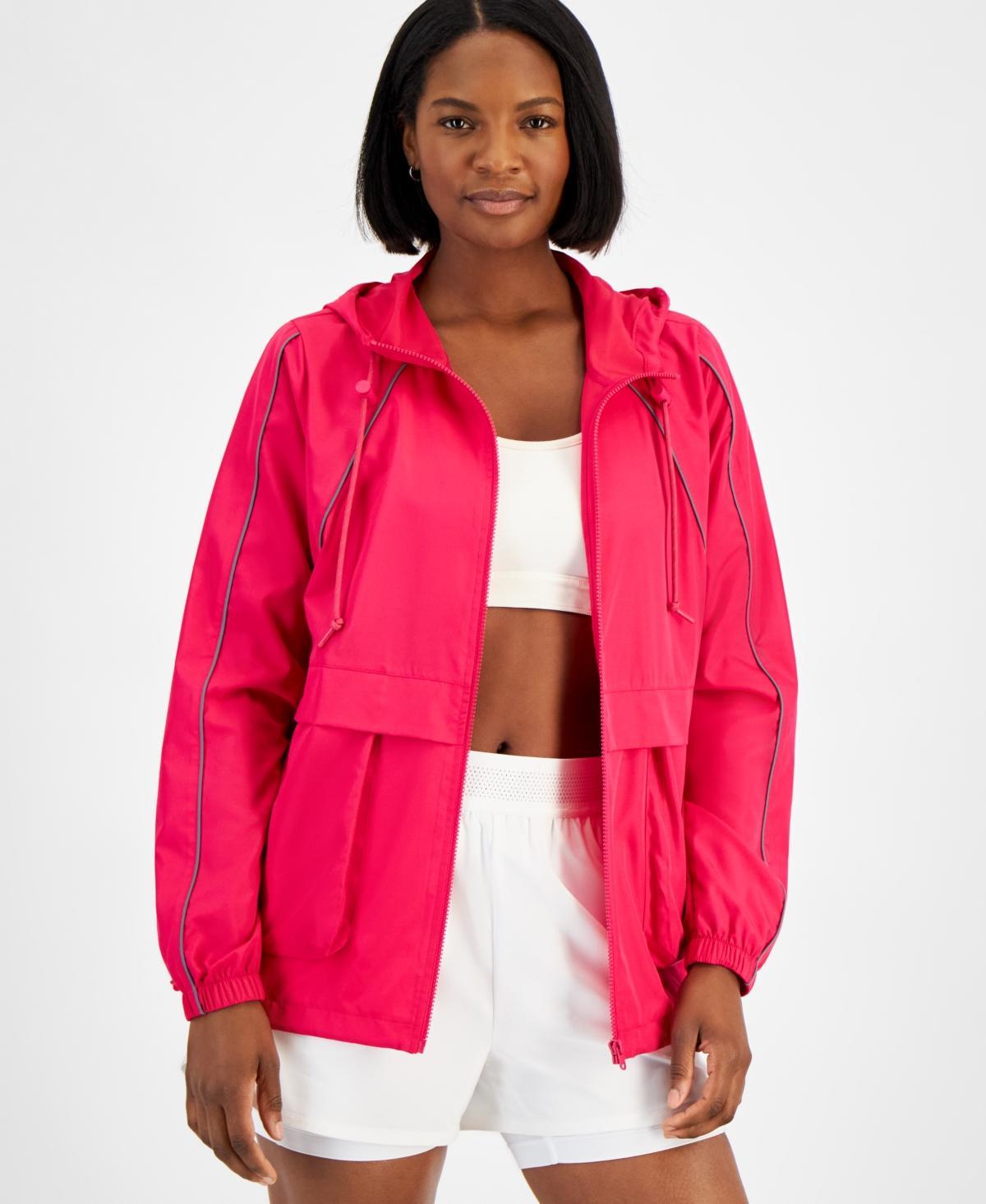 Id Ideology Womens Hooded Packable Zip-Front Jacket, Created for Macys Product Image