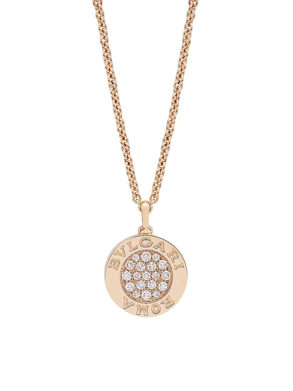 Womens BVLGARI BVLGARI 18K Rose Gold, Mother-Of-Pearl & Diamond Pendant Necklace Product Image