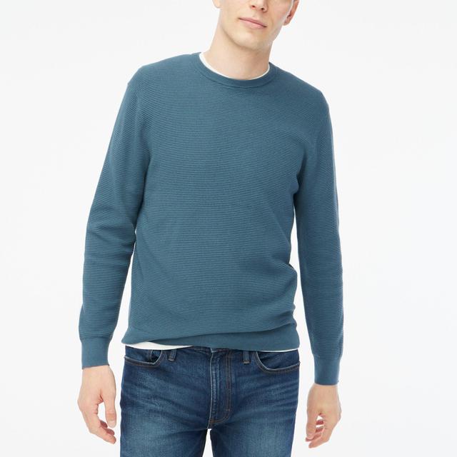 Cotton blister-stitch crewneck sweater Product Image