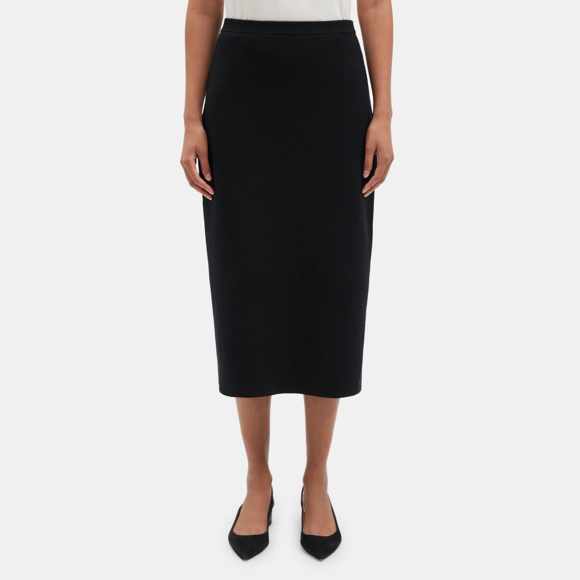 Wool-Blend Knit Pull-On Midi Skirt | Theory Outlet product image