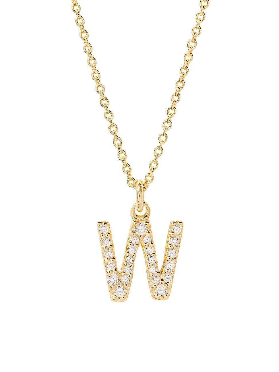 Womens Blaire 14K-Yellow-Gold Vermeil & 0.3-0.11 TCW Diamond Initial Pendant Necklace Product Image