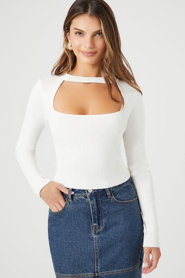 Sweater-Knit Cutout Crop Top | Forever 21 Product Image