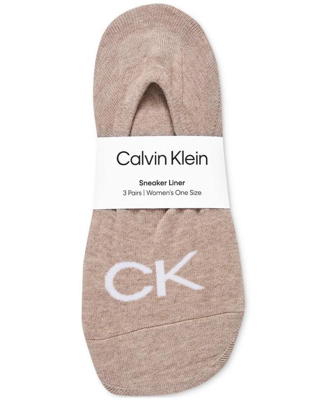 Calvin Klein Womens 3-Pk. Logo Knit Liner Socks Product Image