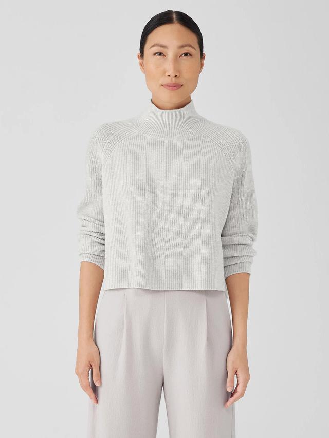 EILEEN FISHER Merino Cropped Turtleneck Top in Regenerative Woolfemale Product Image