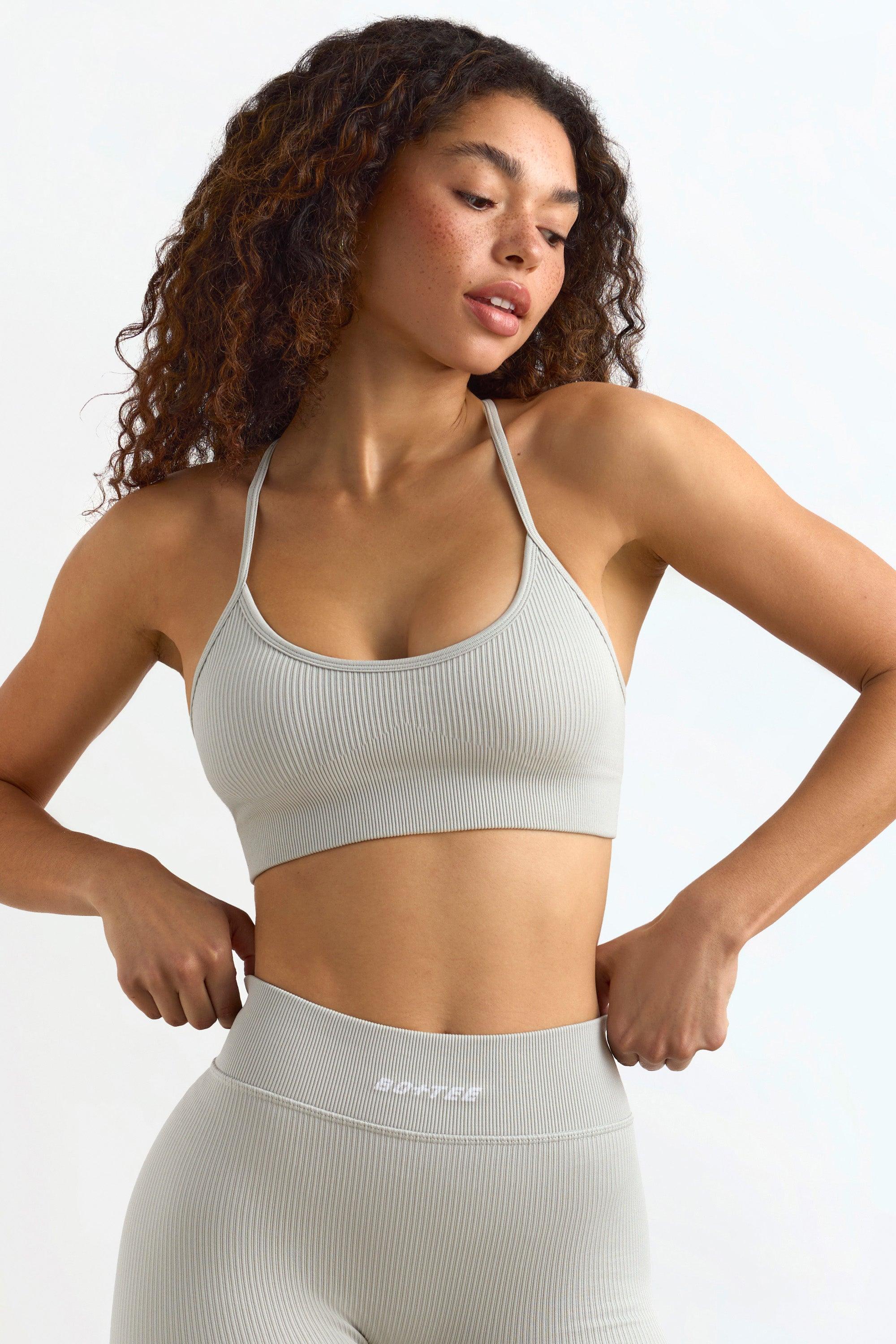 FlexiRib Y-Back Sports Bra in Grey Female Product Image