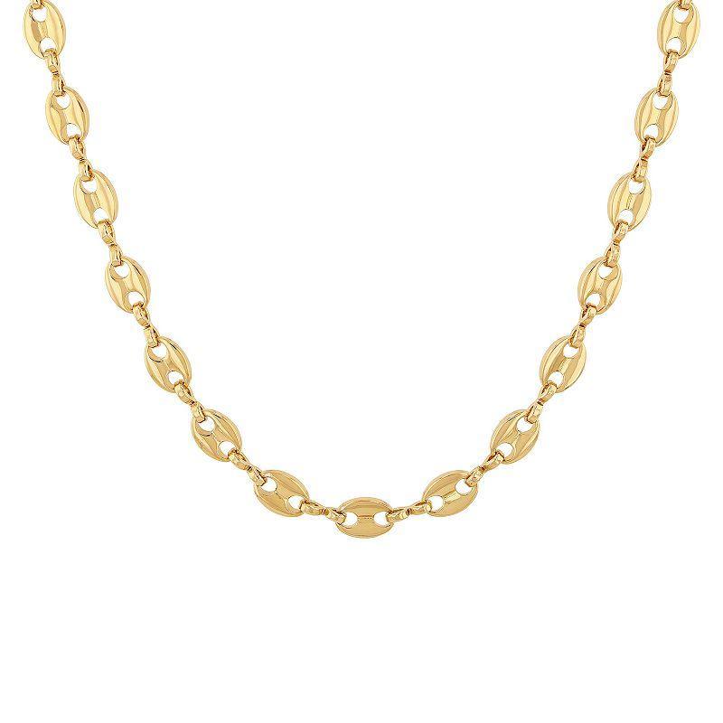 Mens Stainless Steel Mariner Link Chain Necklace Yellow Product Image