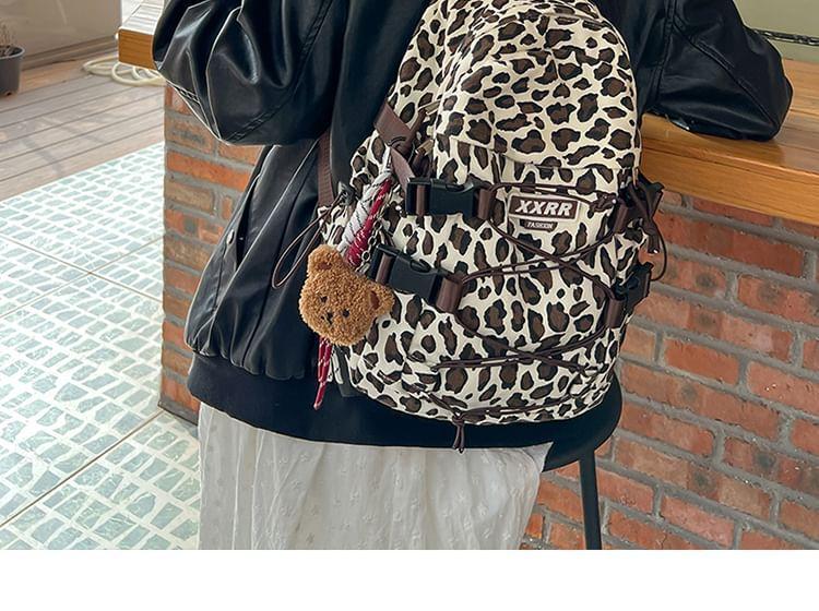 Leopard Print Canvas Backpack / Bag Charm / Set Product Image