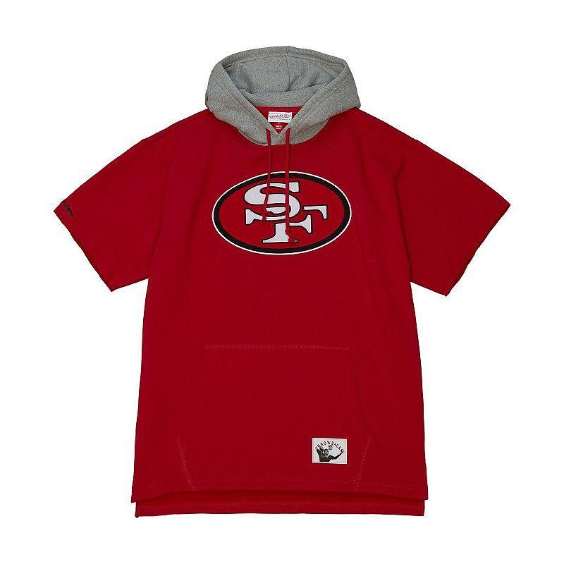 Mens Mitchell & Ness Scarlet San Francisco 49ers Postgame Short Sleeve Hoodie Product Image