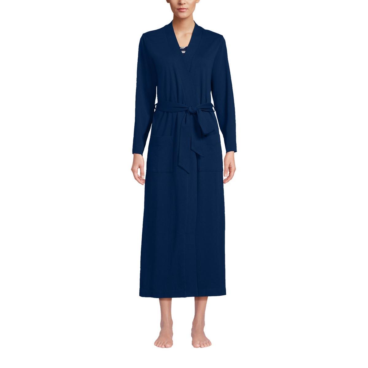 Lands End Womens Cotton Long Sleeve Midcalf Robe Product Image