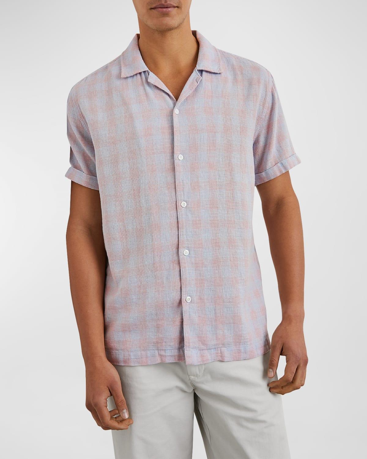 Mens Dresden Gingham Cotton Camp Shirt Product Image