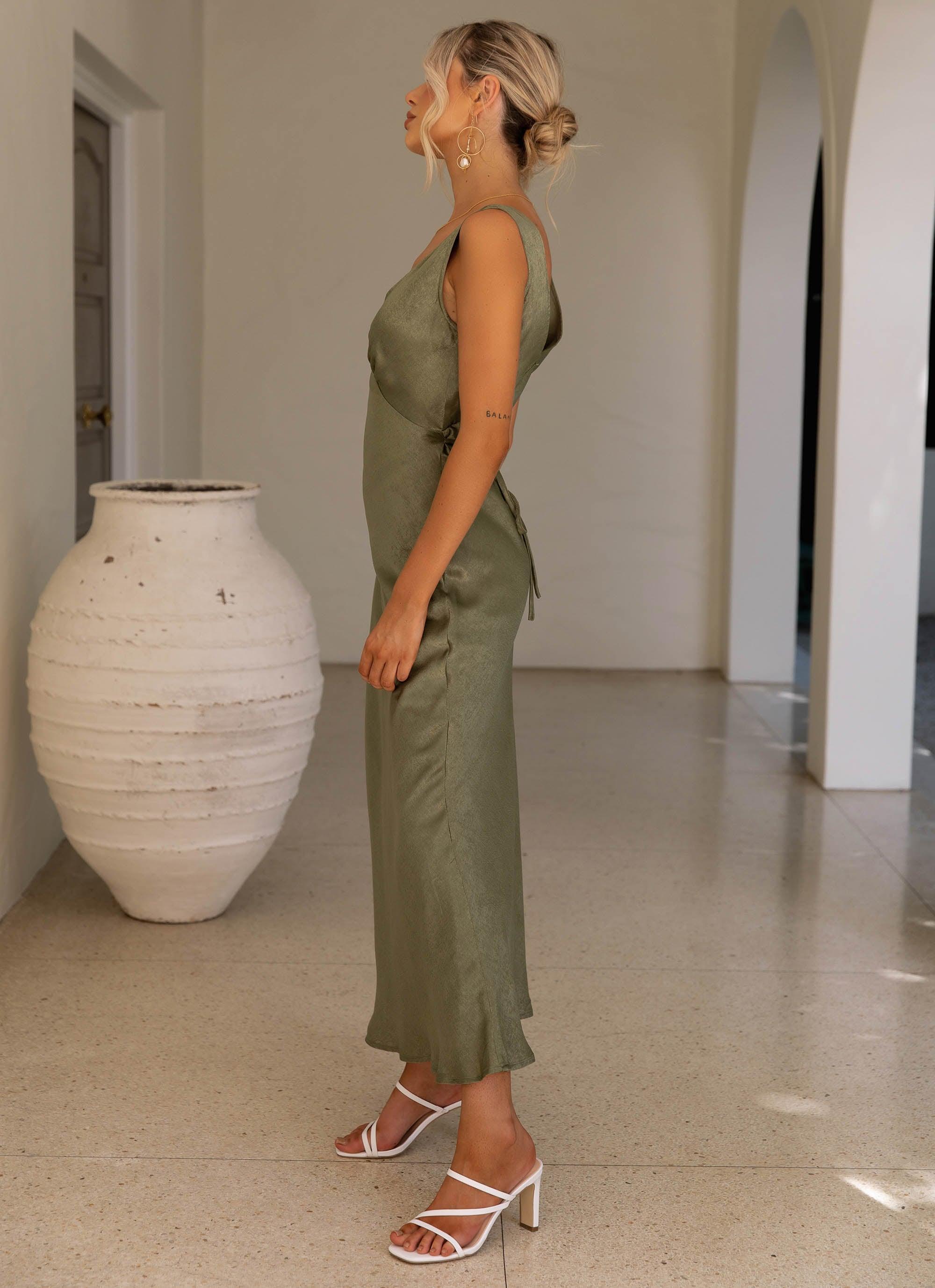 Loren Midi Dress - Khaki Product Image