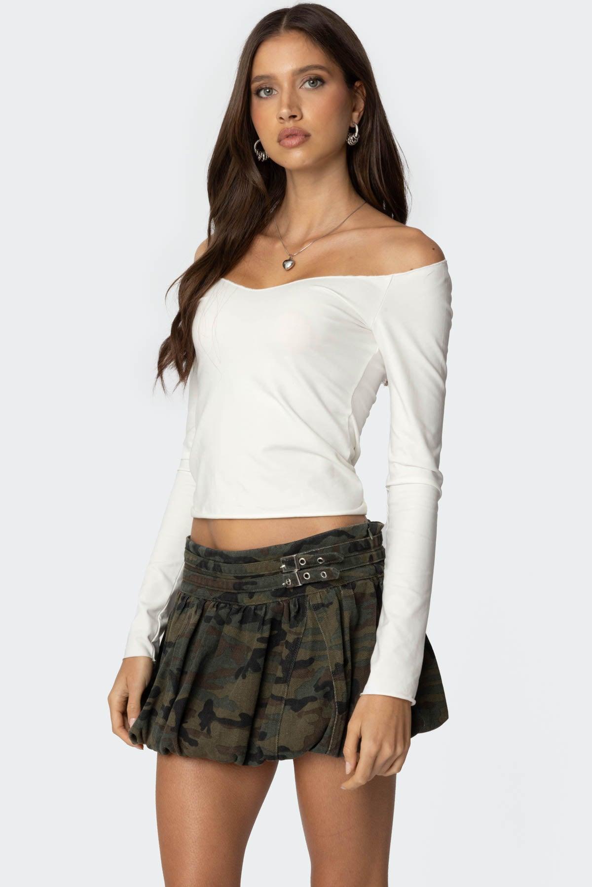 Nattie Off Shoulder V Neck Top Product Image