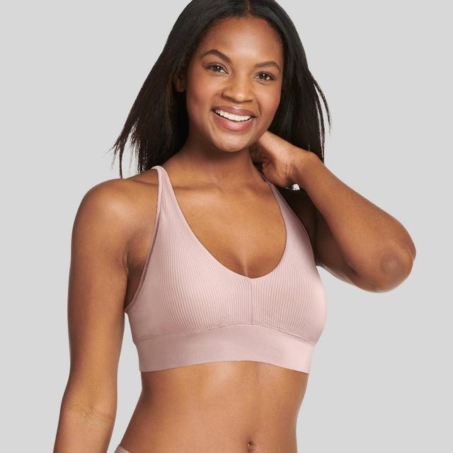 Jockey Generation Womens Recycled Seamfree Ribbed Plunge Bralette Haze S: Eco-Friendly, Wire-Free Support, Soft Nylon Blend Product Image