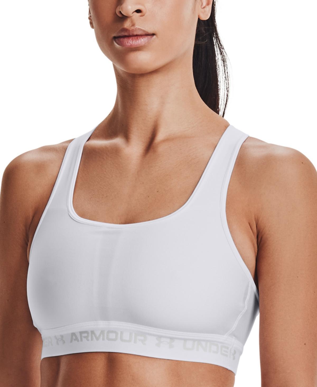 Under Armour Womens Crossback Medium Impact Sports Bra Capri / Sky Blue Product Image