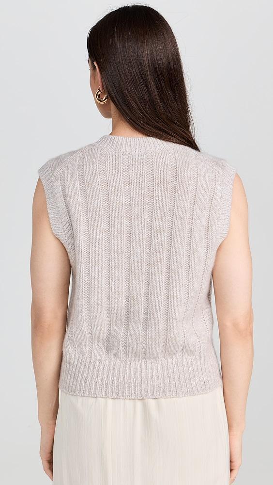 White + Warren Cashmere Marled Wide Rib Shell Sweater | Shopbop Product Image