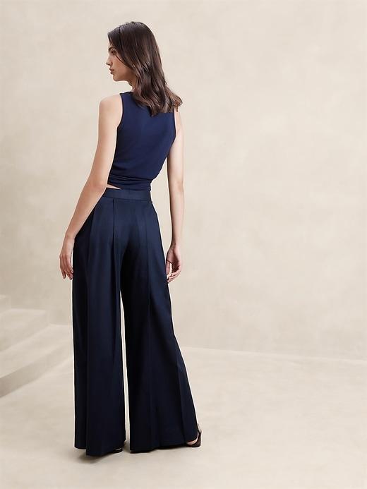 Linen-Blend Palazzo Pant Product Image