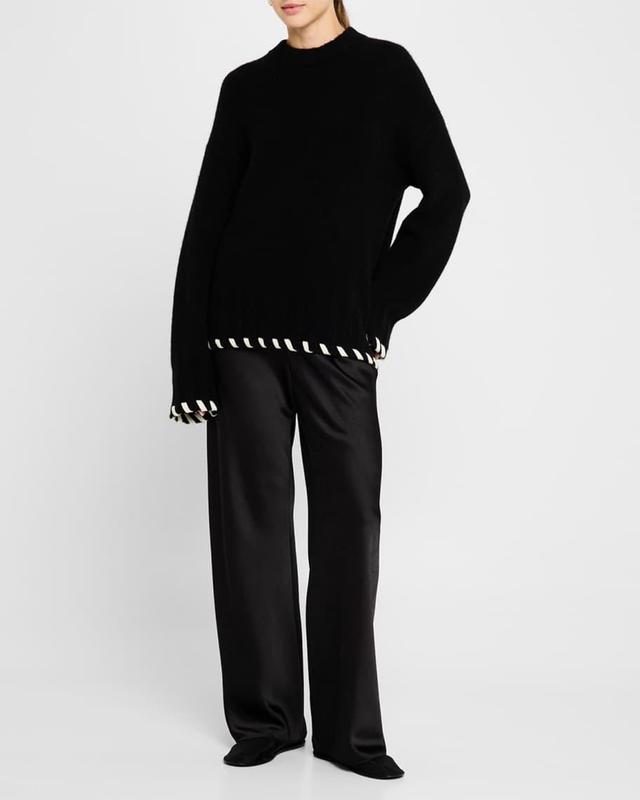 Ribbed Wool-Cashmere Crewneck Sweater Product Image