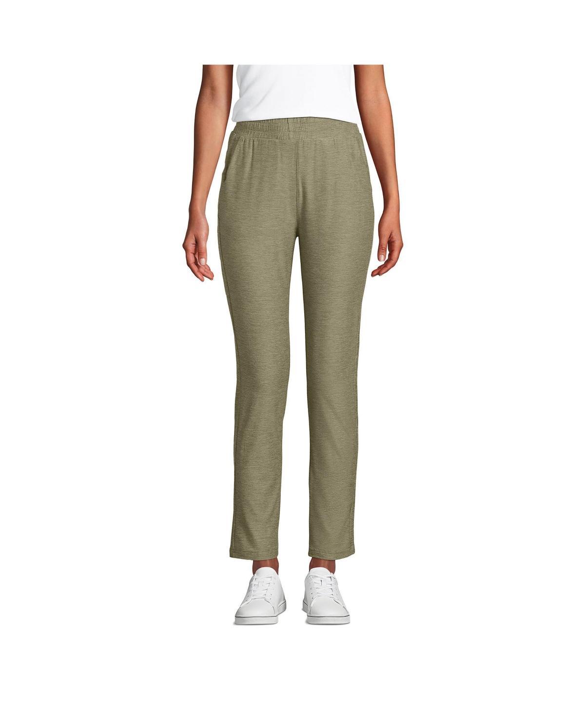 Petite Lands End Active Soft Tapered Performance Ankle Pants, Womens Green Product Image