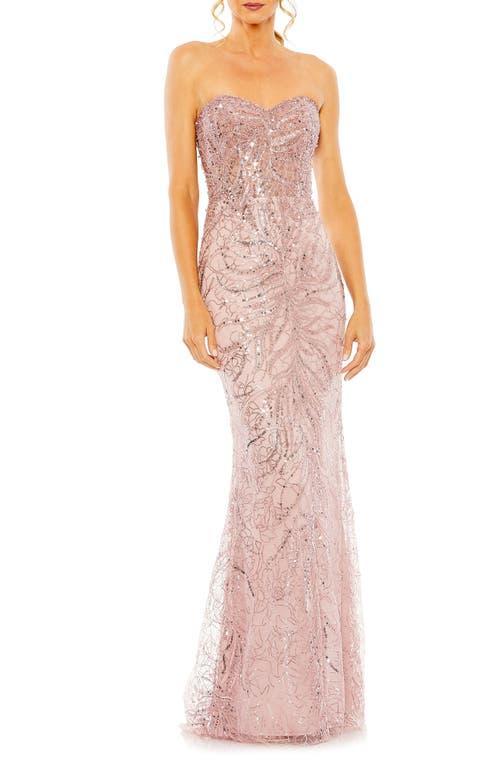 Womens Embellished Strapless Gown Product Image