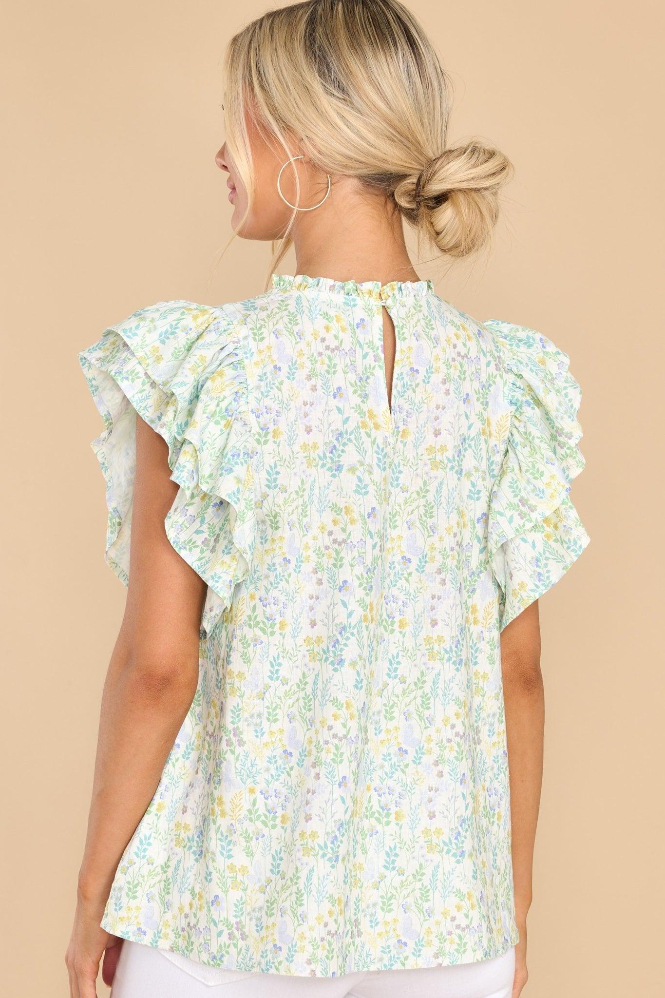 Aura Bloom Season Green Multi Floral Top Product Image