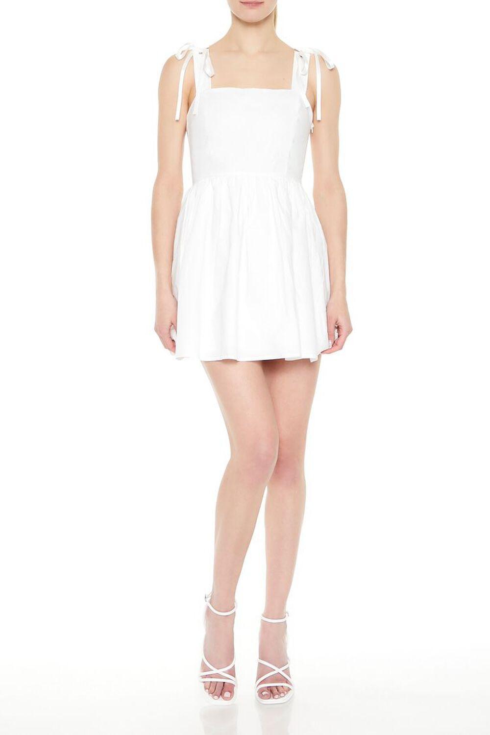 Bow Tie-Strap Babydoll Mini Dress | Forever 21 Product Image