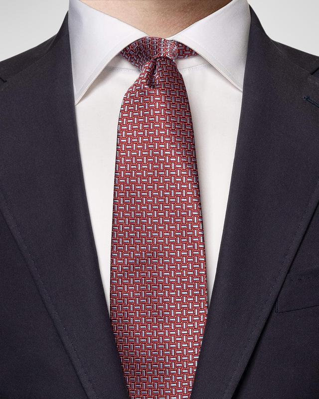 Mens Geometric Silk Tie Product Image