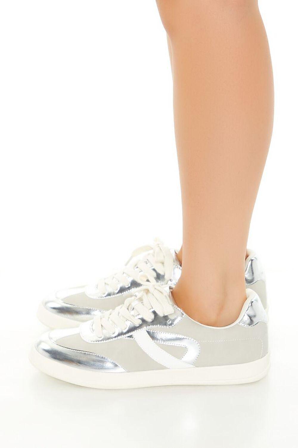 Metallic Low-Top Sneakers | Forever 21 Product Image