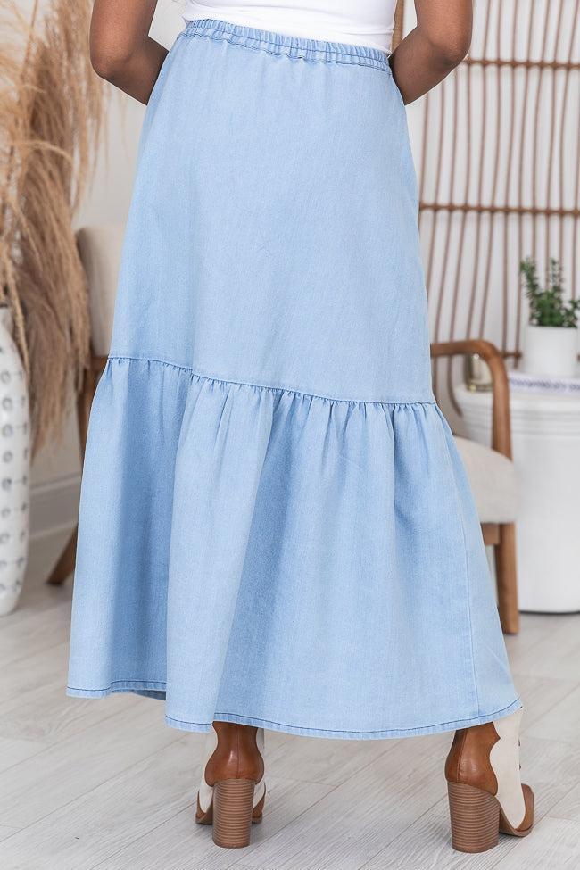 By Your Side Denim Midi Skirt Product Image