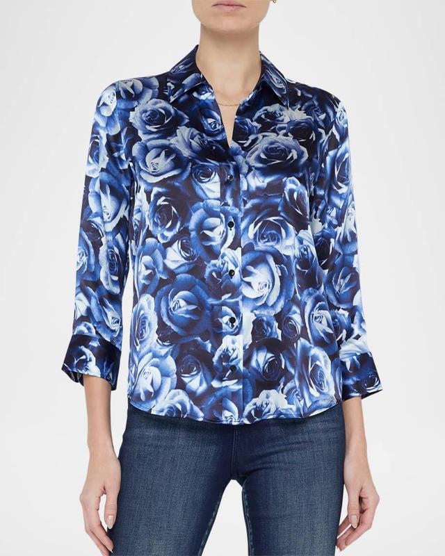 Dani Rose Silk Blouse Product Image