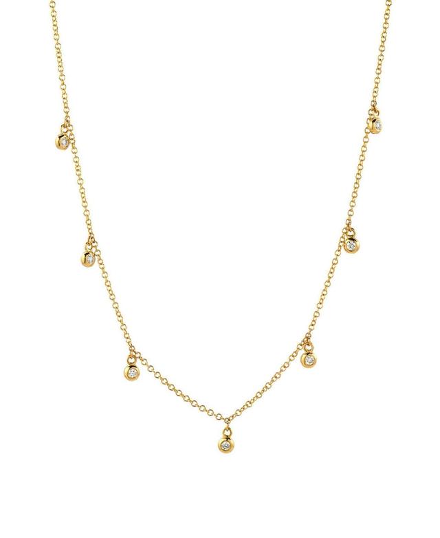 Zoe Lev Womens Bezel-Set Diamond Shaker Station Necklace in Gold Product Image