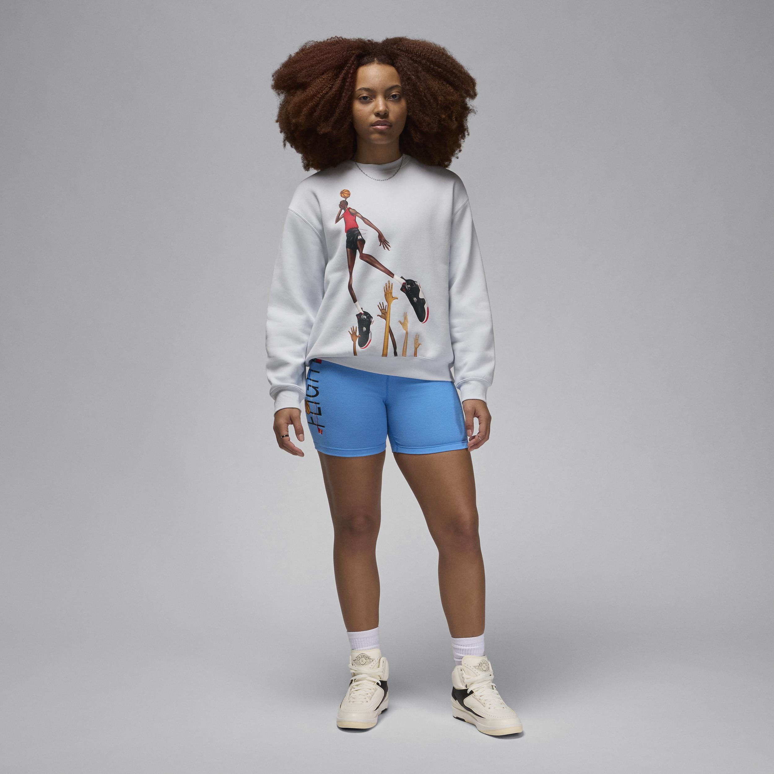 Women's Jordan Artist Series by Darien Birks Fleece Crew-Neck Sweatshirt Product Image