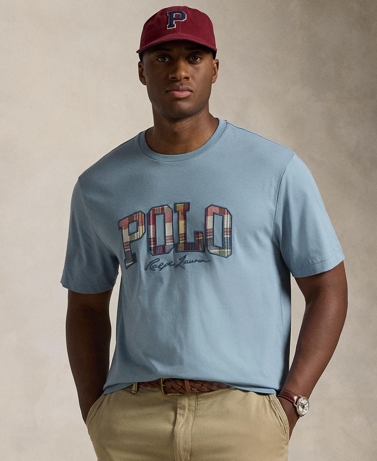 Polo Ralph Lauren Mens Big & Tall Plaid-Logo Jersey T-Shirt Product Image